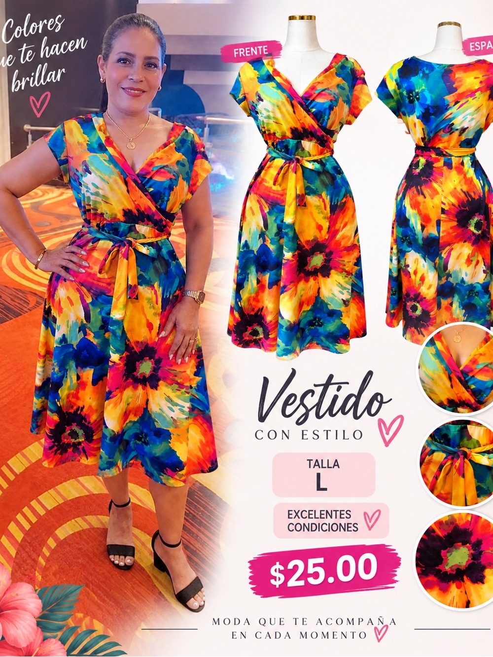 R&K Multicolor Floral Wrap Dress